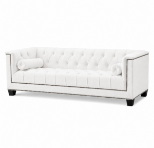 Essex White Linen Bronze Sofa 230cm