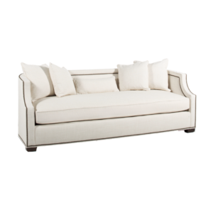 Gabrielle Ivory Linen Brass Sofa