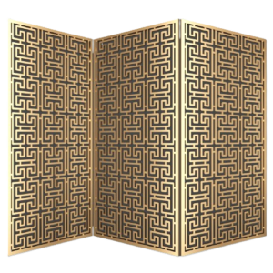 Thibault Brass Smoked Glass Folding Screen