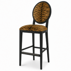 Zambezi Tiger Velvet Black Couner Stool