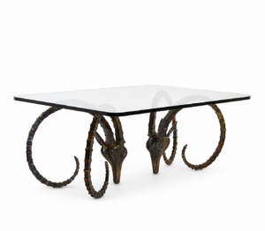 Ibex Antique Bronze Glass Coffee Table
