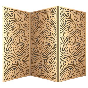 Foliage Brass Smoked Glass Folding Screen