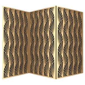 Avignon Brass Smoked Glass Folding Screen