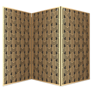 Ricochet Brass Smoked Glass Folding Screen