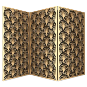 Limelight Brass Smoked Glass Folding Screen