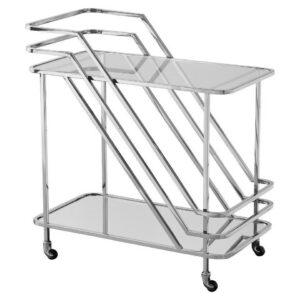 Connaught Nickel Mirror Bar Cart