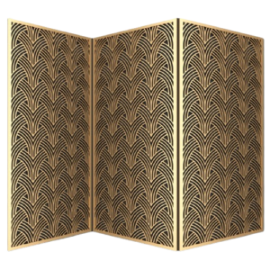 Vallance Brass Smoked Glass Folding Screen