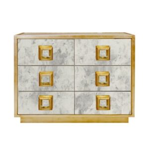 Venetian Antique Mirror Light Gold Dressing Cabinet
