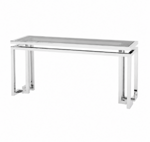 Palmor Chrome Black Glass Console Table