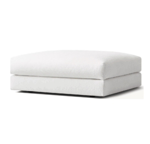 Regent White Linen Ottoman