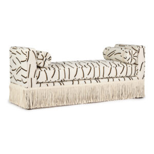 Orlando Cream Linen Fringe Bench