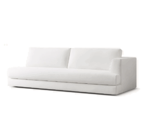 Regent White Linen Left Chaise Sofa 213cm