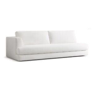 Regent White Linen Right Chaise Sofa 213cm
