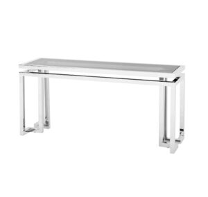 Palmor Chrome Black Glass Console Table