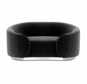 Cardinal Black Velvet Chrome Armchair Sofa
