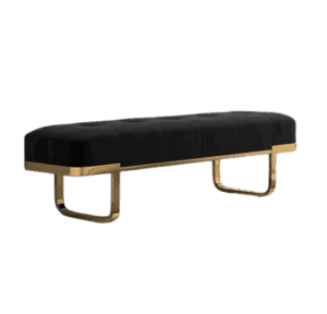 Cardinal Black Velvet Gold Bench