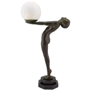 Vertier Bronze Marble Floor Lamp with Frosted Shade