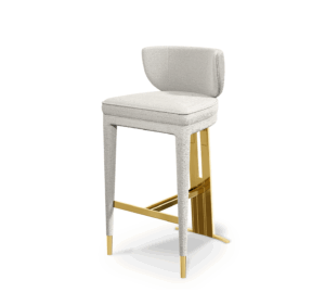Tallie Cream Linen Gold Counter Stool