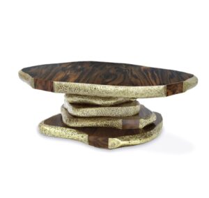 Aspen Walnut Brass Coffee Table