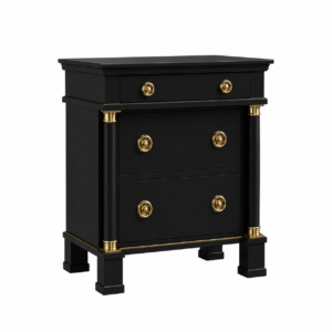 Turlington Black Ash Brass Bedside Table