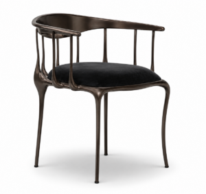 Fortuna Black Velvet Bronze Dining Chair