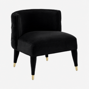 Empress Black Velvet Gold Dining Chair
