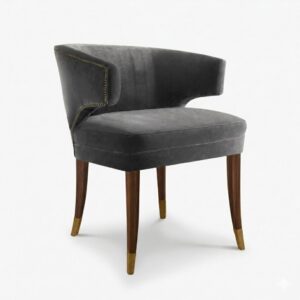 Iberia Dark Grey Brass Dining Chair