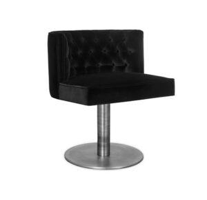 Debonnaire Black Velvet Nickel Swivel Dining Chair