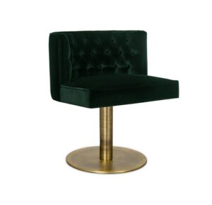 Debonnaire Deep Green Velvet Brass Swivel Dining Chair
