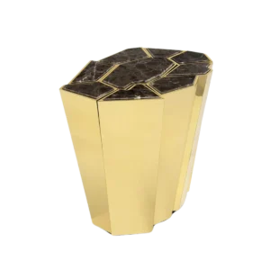 Marbello Brown Marble Brass Sidetable