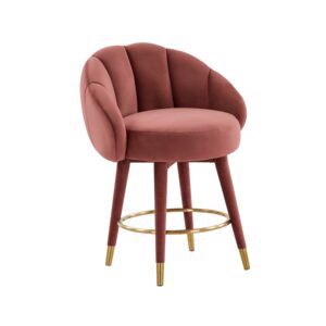 Suri Salmon Velvet Brass Dining Chair