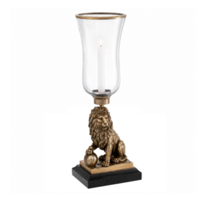 Grand Lion Brass Marble Hurricane