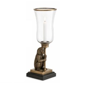 Grand Baboon Brass Marble Hurricane