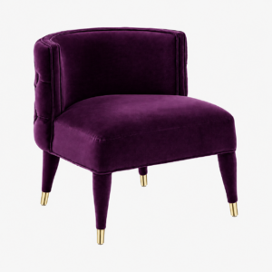 Empress Purple Velvet Gold Dining Chair