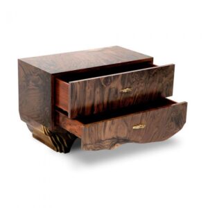 Aspen Walnut Brass Bedside