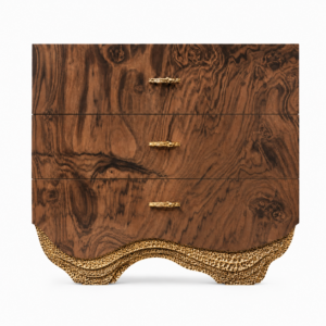 Aspen Walnut Brass Bedside