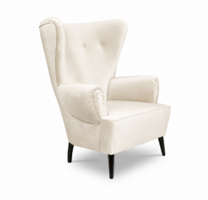 Montrose Cream Velvet Wing Chair