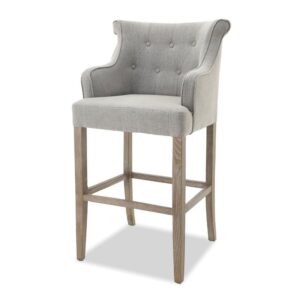Emily Light Grey Linen Ash Counter Stool