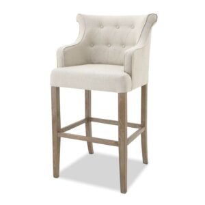 Emily Ivory Linen Ash Counter Stool