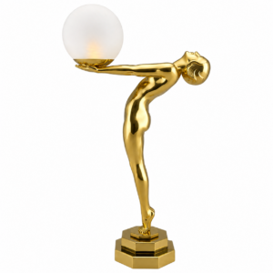 Vertier Brass Table Lamp with Frosted Shade