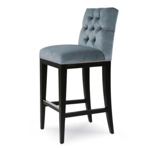 Park Avenue Dove Blue Velvet Oak Counter Stool