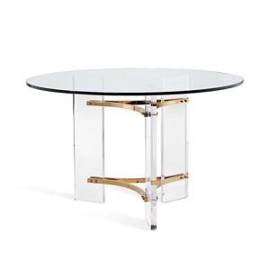 Lauren Lucite Brass Dining Table