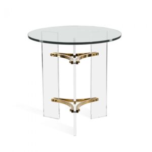 Lauren Lucite Brass Sidetable