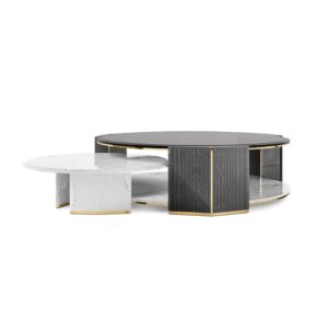 Algerone Marble Eucalyptus Coffee Table Set