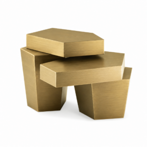 Cantilever Brass Sidetable Table Set