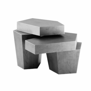 Cantilever Antique Nickel Sidetable Table Set