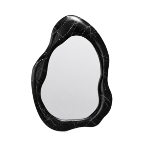 Asymmetrical Nero Marble Mirror