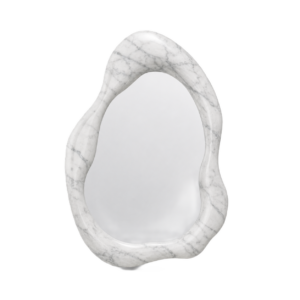 Asymmetrical Carrara Marble Mirror