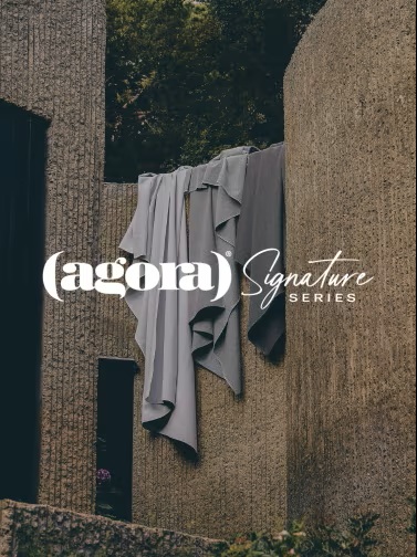 Agora Signature Series outdoor fabric display.