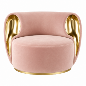 Julienne Blush Gold Swivel Chair